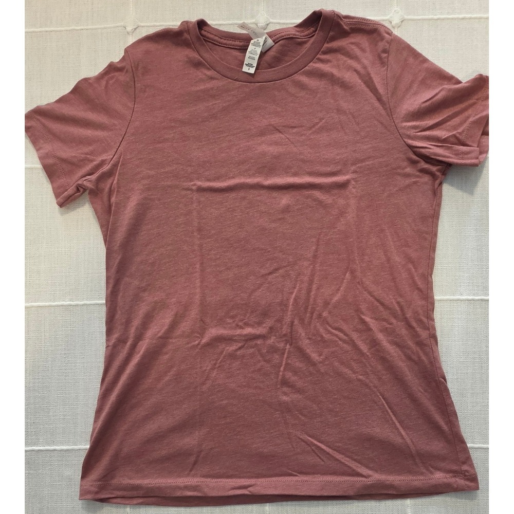 Bella Canvas Heather CVC T-Shirt Mauve Dusty Rose Short Sleeve Crew Neck Small